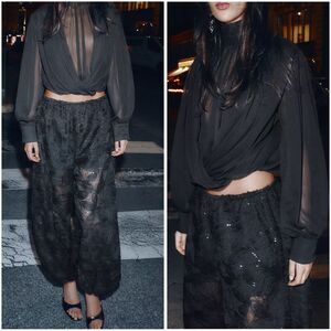 ZARA SEQUINED BALLOON PANTS